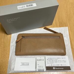 箱付き 新品 MHL idea マーガレットハウエル レディース 長財布 ファスナー ポケット キャメル ベージュ 