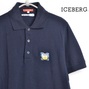 AA3954 アイスバーグ ICEBERG ポロシャツ 半袖シャツ S 肩40 ドナルドダック ディズニー メール便可 xq