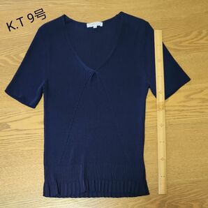 【お値下げしました】K.T　半袖ニット　ネイビー　9号 トップス　レディース