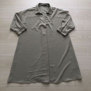 Lサイズ くすみカラー薄緑 ロング丈チュニック
