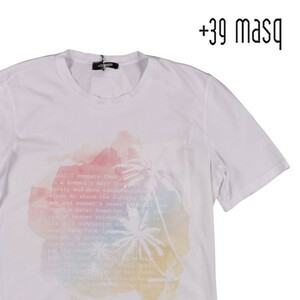 +39 masq（マスク） Uネック半袖Tシャツ T7010 ホワイト S 22794 【S22794】