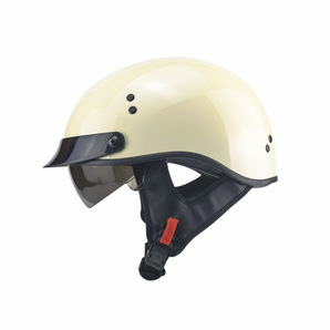 ハーフヘルメット 新品 半キャップヘルメット 内蔵サングラス バイクヘルメット 自動車 ヘルメット 軽量 ホワイト サイズ：Mの画像1
