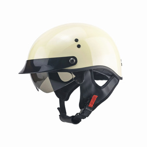ハーフヘルメット 新品 半キャップヘルメット 内蔵サングラス バイクヘルメット 自動車 ヘルメット 軽量 ホワイト サイズ：Mの画像2