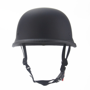 ジャーマンヘルメット ヘルメット 原付 ナチヘル 半帽ヘル 軽量ハーレーヘルメット AHP 新品 マットブラック サイズ：Mの画像3