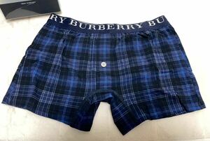 [127]希少！ラッピング袋無料★即決！新品未使用◆ バーバリー Burberry ボクサートランクス ブルーチェック M 生産終了限定品