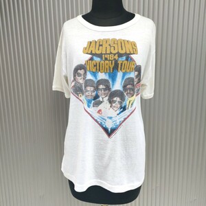 【稀少/80s】ジャクソンズJACKSONS/MJ/マイケルジャクソン × ペプシPEPSI/ヴィンテージ/古着/VICTORY TOUR/ツアーTシャツ/XL/白/unisex