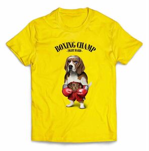 ビーグル 犬 ボクシング チャンピオン 筋肉 筋トレ Tシャツ 