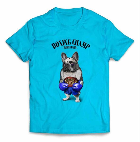 フレンチブルドッグ 犬 いぬ ボクシング チャンピオン 筋肉 筋トレ Tシャツ 