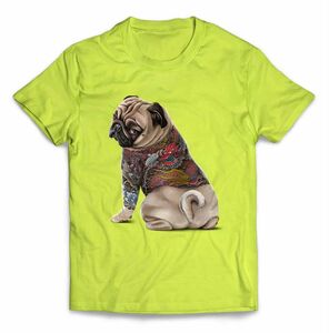 パグ犬いぬタトゥー刺青Tシャツ