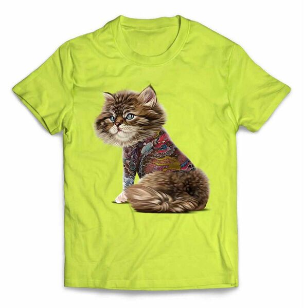 トラ猫ねこタトゥー刺青Tシャツ