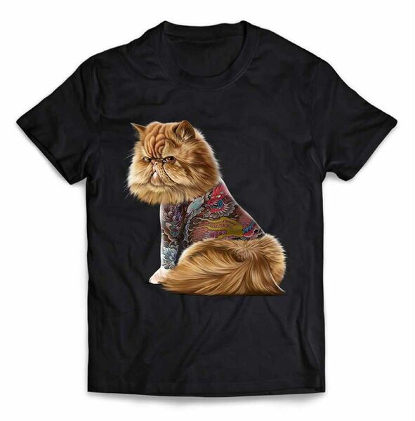 ペルシャネコ猫タトゥー刺青Tシャツ