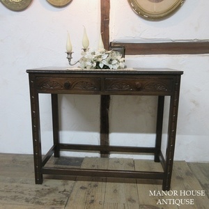 イギリス アンティーク 家具 ホールテーブル コンソールテーブル 飾り棚 花台 木製 オーク 英国 SMALLTABLE 6308d