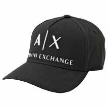 アルマーニ エクスチェンジ ARMANI EXCHANGE 954039 CC513 00121 AX A/X ロゴ 刺繍 ベースボールキャップ 帽子 ブラック メンズ ユニセック_画像1