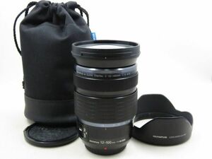 [20445W5]★新品級★OLYMPUS M.ZUIKO DIGITAL ED 12-100mm F4.0 IS PRO フード・ポーチ付き