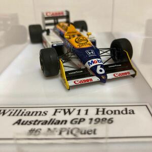 タメオ　完成品１/43 ウィリアムズFW 11 ホンダ　　オーストラリア GP 1986年 #6 N.ピケ