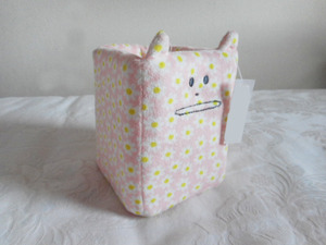 * mascot box * cat. kolato pink × white small floral print pen inserting penholder M size |CRAFT HOLIC( craft Hori k)