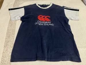 大幅値下げ!売切中古CANTERBURY OF NEWZEALAND Tシャツ/Lサイズ/ネイビー/これからのシーズンにどうですか！早い者勝ち!