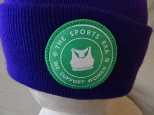 激レア USA購入 アメリカ企業モノ オレゴン州スポーツバーレストラン【THE SPORTS BRA WE SUPPORT WOMEN】ロゴマーク付ニットCAP 中古良品