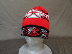 激レア USA購入【Mitchell & Ness】製 NBA ポートランド トレイルブレイザーズ【Portland TrailBlazers】ロゴ刺繍入り ニットCAP 中古良品