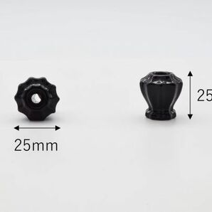 ガラス製つまみ 直径約25mm ブラック（黒色） 16個セット 取っ手 ハンドル 引き出し ノブ BL 1”ｘ16 の画像2