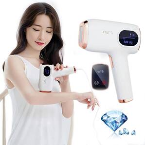 サファイア冷感脱毛器 脱毛器 IPL光脱毛器 60万発照射 全身適用 VIO対応 自動照射 九段階調節 男女兼用 家庭用 white