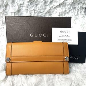 s124【極美品】グッチ GUCCI 金具 オールレザー 本革 長財布 箱付き 231839-4276 メンズ レディース ブランド ウォレット 大容量 メタル