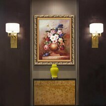 Art hand Auction Oil Painting Still Life Corridor Mural Rose Drawing Room Wall Painting Entrance Decoration Decorative Painting 223, painting, oil painting, others