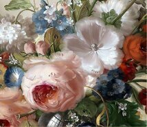 Art hand Auction 油彩 静物画 廊下壁画 薔薇 ローズ 応接間掛画 玄関飾り 装飾画 220, 美術品, 絵画, その他