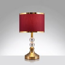 高品質　現代風　卓上ライト　クリスタルランプ　ベッドルーム　リビング　ファッション　赤いランプシェード