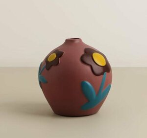  новый товар INS способ Tiktok украшение предмет популярный ваза для цветов цветная роспись ощущение роскоши красивый mo Landy цвет керамика искусство чувство A type 