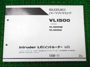 【 即決 】 イントルーダー LC パーツカタログ 2版 ○J957 VY51A！スズキ VL1500W X