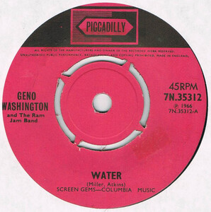 ●GENO WASHINGTON AND THE RAM JAM BAND / WATER / UNDERSTANDING [UK 45 ORIGINAL 7inch シングル MOD SOUL 試聴]