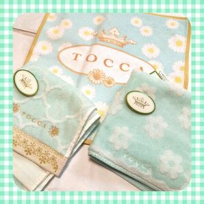 タオルハンカチ　トッカ　TOCCA　スマホもふけるハンカチ　ブルー系統