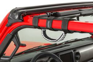 【2本セット/JEEP Wrangler JL/JK/Gladiator JT】Quadratec「550 Paracord Front Grab Handle」パラコードグラブバー/ホワイト【送料無料】