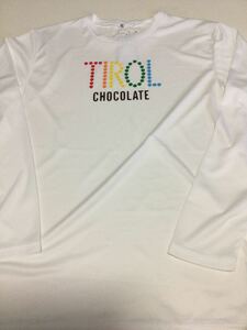 tirol chocolate　チロルチョコレートTシャツ◎長袖ドライTシャツ◎LLサイズ◎白◎長期保管デッドストック未着用◇チロルチョコTシャツ