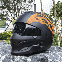 新品オートバイバイクヘルメット ハーフヘルメット フルフェイスヘルメット DOT規格品 レーシング組立式顎部分着脱できる_画像1