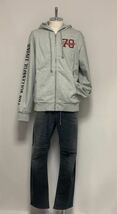 洗練されたデザイン　DIESEL　ジップアップ パーカー　S-Ginn-Hood-Zip-K9　グレー　XL　A11066 0HAYT　2023-2024新製品　#DIESELMAKO_画像2