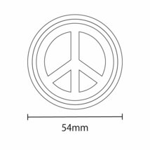 ピースマーク 缶バッジ（Dタイプ）Peace symbol 54mm キャップ 帽子 バックパック リュック 缶バッチ アメリカ 平和 象徴_画像5