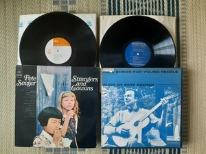 〈トラッドフォーク〉Pete Seegerピート シーガー①旅人と仲間(CBS)★レア日本盤②Folk Songs For Young People(FOLKWAYS)★US盤オリジナル