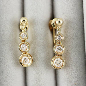 K18 diamond earrings D0.60 [CYK6759]