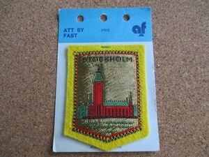 80s STOCKHOLM SVERIGE スウェーデン ビンテージ刺繍ワッペン パッチ /ヨーロッパ 北欧Voyager 旅行 観光 土産 USA アメカジ カスタム