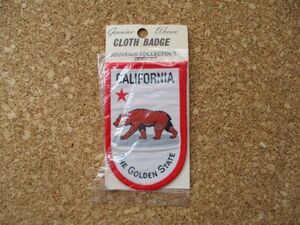 70s カリフォルニア CALIFORNIA THE GOLDEN STATEワッペンPATCHES/クマ熊くまBEER旅行surfin'アメリカVintageスーベニアPATCH土産USA D12