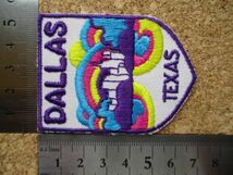 80s ダラスDALLAS TEXAS刺繍ワッペン/テキサス70sサイケ ヒッピー ビンテージVoyager旅行アメカジ観光スーベニアpatch土産USAパッチ D12_画像8