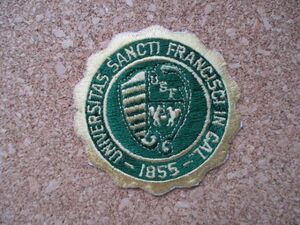 80s サンフランシスコ大学UNIVERSITAS SANCTI FRANCISCI IN CALワッペン/USF University of San Francisco Ivy PATCH Vintageカレッジ D12