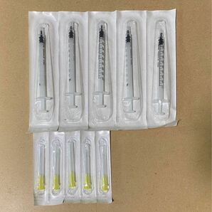 注射器 1ml +極細ノズ 5セット　DIY インク　香水 詰め替え ニードル 万年筆