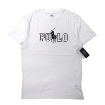 POLO RALPH LAUREN Tシャツ M ホワイト コットン ロゴ ビッグポニー プリント ペルー製 未使用品_画像1