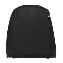 ADIDAS ORIGINALS クルーネックスウェット 2XL グレー コットン トレフォイルロゴプリント_画像3