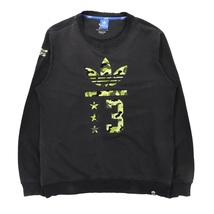 ADIDAS ORIGINALS クルーネックスウェット 2XL グレー コットン トレフォイルロゴプリント_画像2