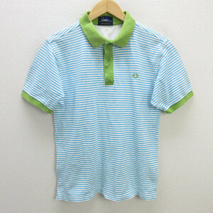 z■フレッドペリー/FRED PERRY 半袖ポロシャツ 鹿の子【S】水色/men's/69【中古】■