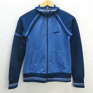 z#90s# Diadora /DIADORA training jacket JKT[40] blue /LADIES#120[ used ]